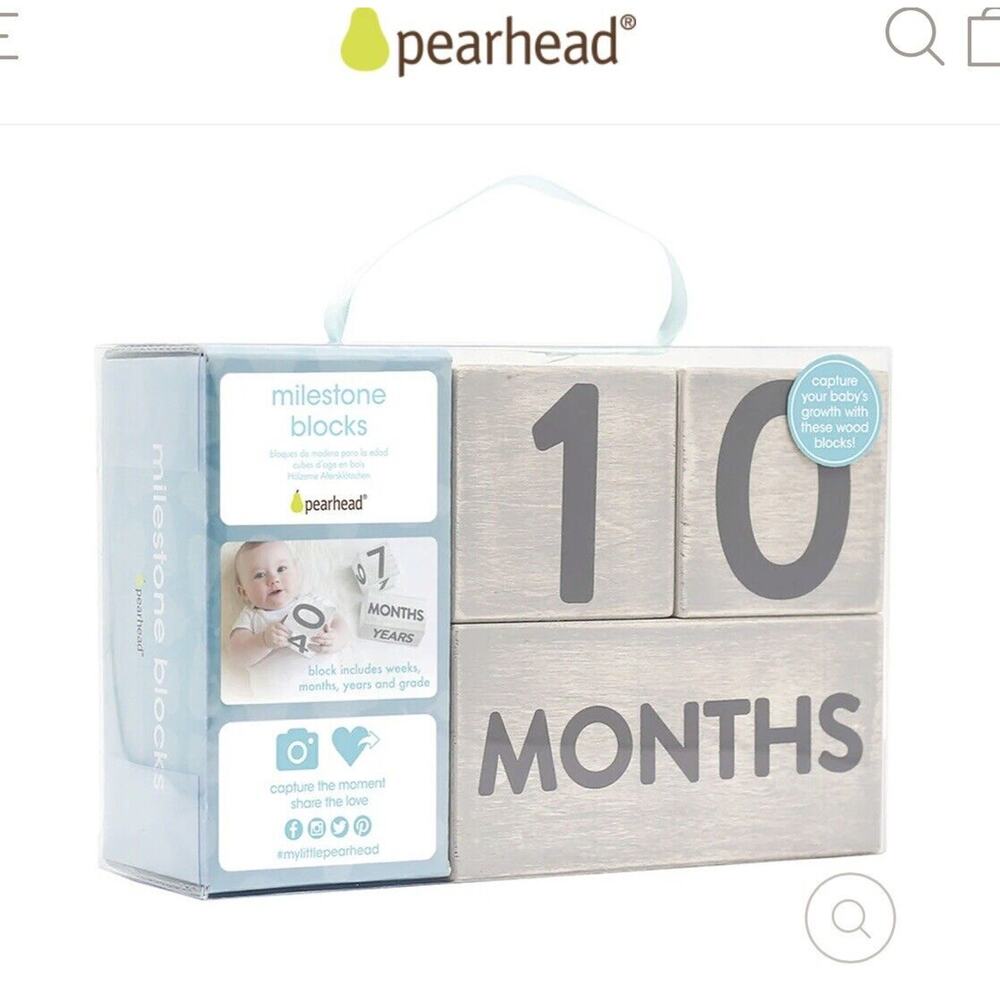 New in box Pearhead wooden milestone blocks for pictures/decor Great gift!!